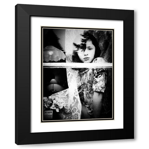 Reflection of the past Black Modern Wood Framed Art Print with Double Matting by Margau, Delphine