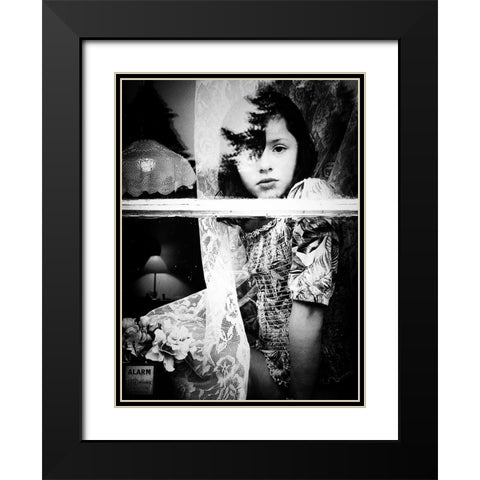 Reflection of the past Black Modern Wood Framed Art Print with Double Matting by Margau, Delphine