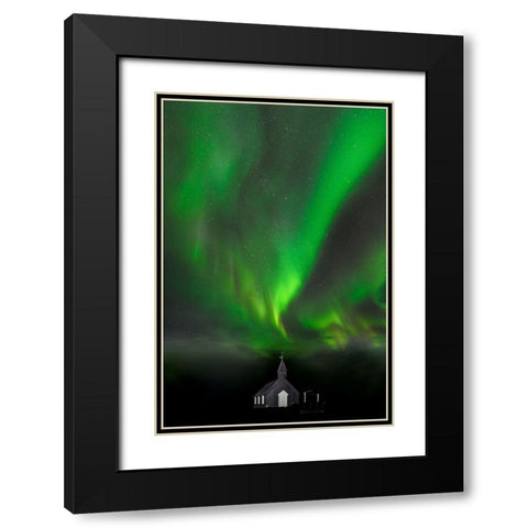 Celestial Dance Black Modern Wood Framed Art Print with Double Matting by Oberai, Jassi