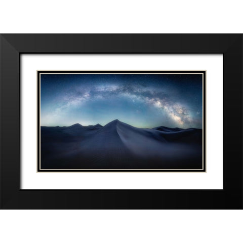 Desert Starry Sky Black Modern Wood Framed Art Print with Double Matting by Cui, Yuan