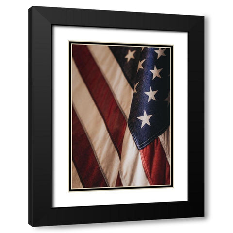 USA Flag Black Modern Wood Framed Art Print with Double Matting by Mossholder, Tim