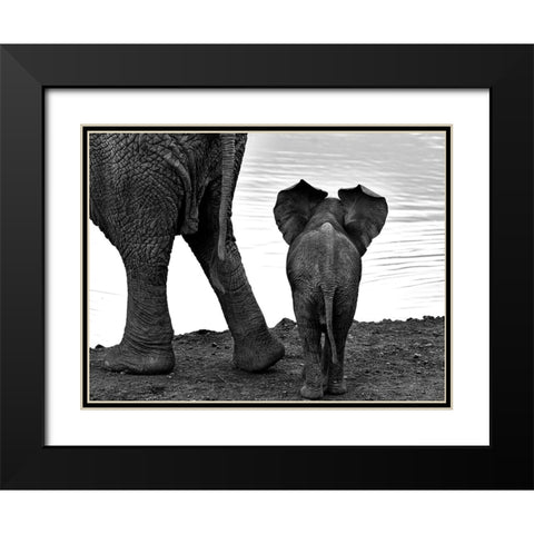Together Black Modern Wood Framed Art Print with Double Matting by Oberai, Jassi