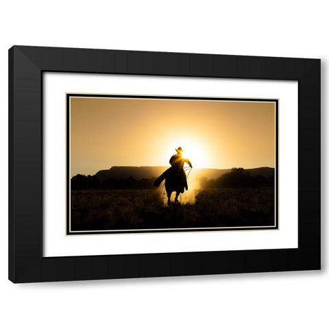 The Cowboy Black Modern Wood Framed Art Print with Double Matting by Jacob, Matt