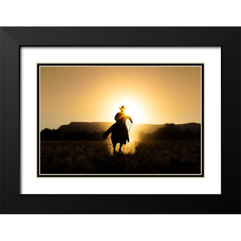 The Cowboy Black Modern Wood Framed Art Print with Double Matting by Jacob, Matt
