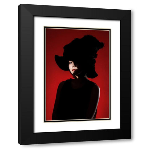 Red World Black Modern Wood Framed Art Print with Double Matting by Sumimoto, Suguru