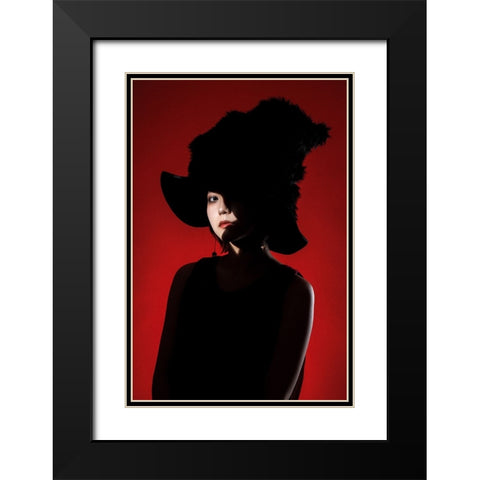 Red World Black Modern Wood Framed Art Print with Double Matting by Sumimoto, Suguru