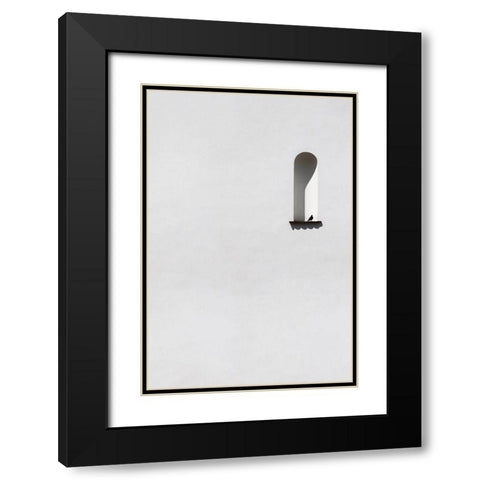 Single dove Black Modern Wood Framed Art Print with Double Matting by Cederberg, Marcus