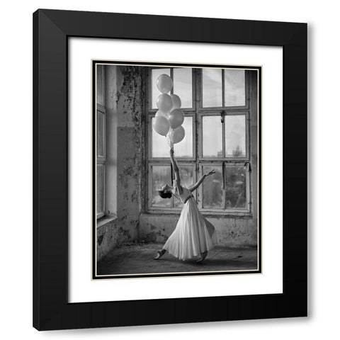 Seven days Black Modern Wood Framed Art Print with Double Matting by Kapsha, Eduards