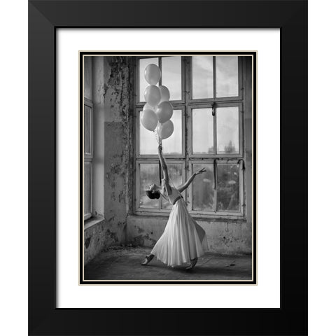 Seven days Black Modern Wood Framed Art Print with Double Matting by Kapsha, Eduards