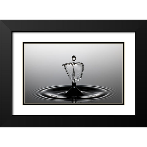 Waterdancer Black Modern Wood Framed Art Print with Double Matting by Schade, Peter