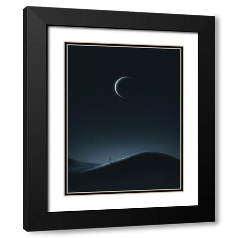 Light And Silence Black Modern Wood Framed Art Print with Double Matting by CVV