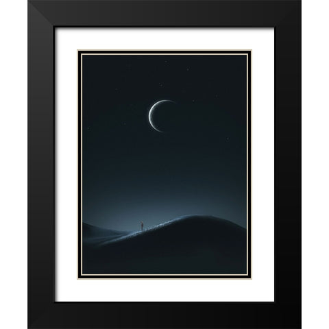 Light And Silence Black Modern Wood Framed Art Print with Double Matting by CVV