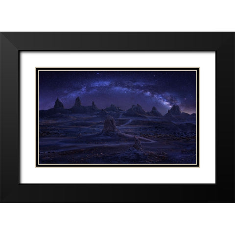 Milky Way Over The Magic Land Black Modern Wood Framed Art Print with Double Matting by Zhang, Anna