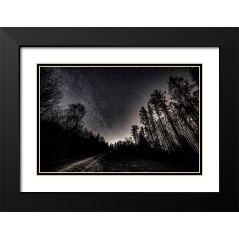 Lights of th Night Black Modern Wood Framed Art Print with Double Matting by Winiarski, Lukasz