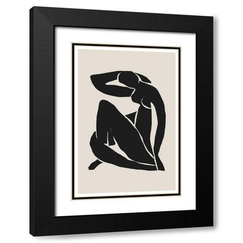Woman Black Modern Wood Framed Art Print with Double Matting by The Miuus Studio