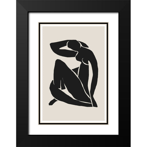 Woman Black Modern Wood Framed Art Print with Double Matting by The Miuus Studio