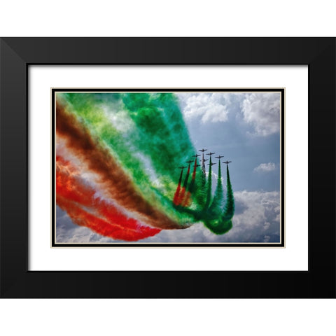 Frecce Tricolori Black Modern Wood Framed Art Print with Double Matting by Vizzari, Giuseppe
