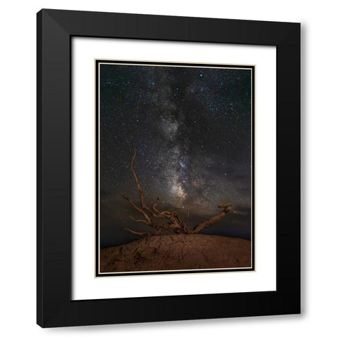 Gobi Desert Night Black Modern Wood Framed Art Print with Double Matting by Yu Wu, Irene