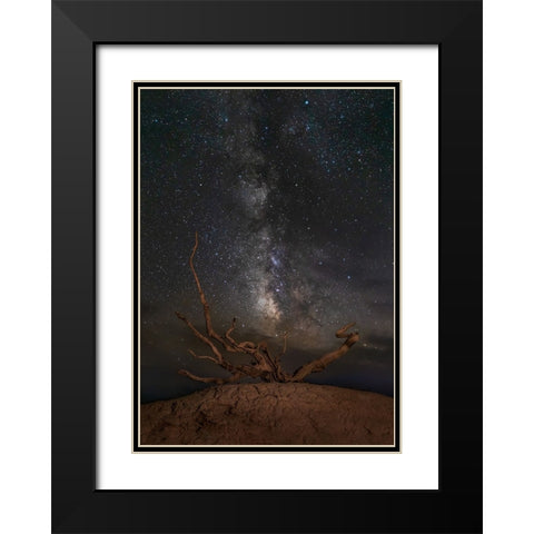 Gobi Desert Night Black Modern Wood Framed Art Print with Double Matting by Yu Wu, Irene