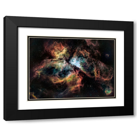 Carina Nebula Black Modern Wood Framed Art Print with Double Matting by TaranSohal