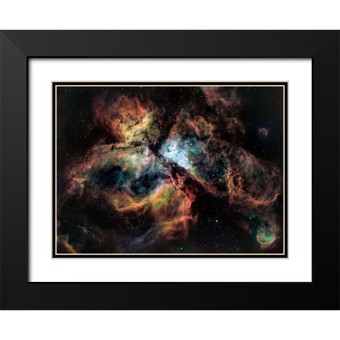 Carina Nebula Black Modern Wood Framed Art Print with Double Matting by TaranSohal