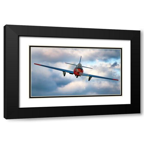 Flying in clouds Black Modern Wood Framed Art Print with Double Matting by Wrobel, Piotr