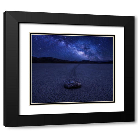 Milky Way Over The Racetrack Black Modern Wood Framed Art Print with Double Matting by Zhang, Anna