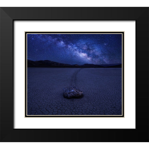 Milky Way Over The Racetrack Black Modern Wood Framed Art Print with Double Matting by Zhang, Anna