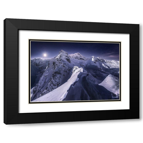 Koscielec in the Night Black Modern Wood Framed Art Print with Double Matting by Nienartowicz, Karol