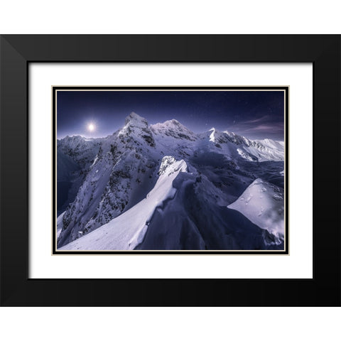 Koscielec in the Night Black Modern Wood Framed Art Print with Double Matting by Nienartowicz, Karol