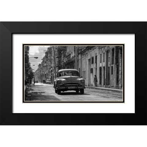 Havana in Black a White Black Modern Wood Framed Art Print with Double Matting by Einhorn, Itzik