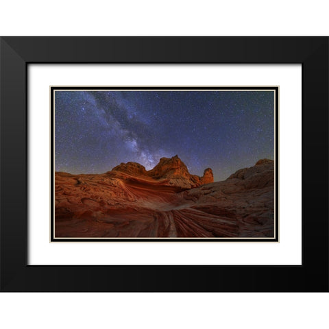 White Pocket Under Milkway Black Modern Wood Framed Art Print with Double Matting by pingwei pan, joy