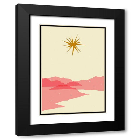 Sunny landscape Black Modern Wood Framed Art Print with Double Matting by NKTN