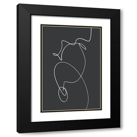 Ligne Essentiel Black Modern Wood Framed Art Print with Double Matting by Uplusmestudio