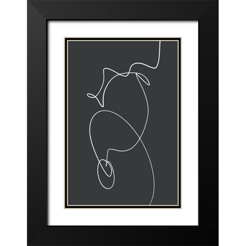 Ligne Essentiel Black Modern Wood Framed Art Print with Double Matting by Uplusmestudio