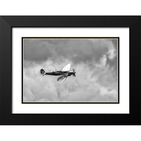The Silver Spitfire. Black Modern Wood Framed Art Print with Double Matting by Londal, Leif