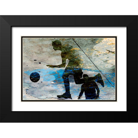 basketball_2 Black Modern Wood Framed Art Print with Double Matting by Maglione, Raffaele