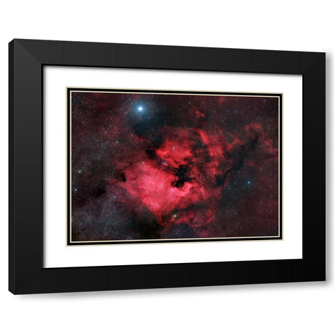 North American Nebula Black Modern Wood Framed Art Print with Double Matting by Chander, Vikas