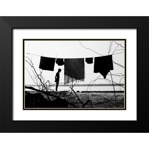 Solitude Black Modern Wood Framed Art Print with Double Matting by Ghosh, Tathagata