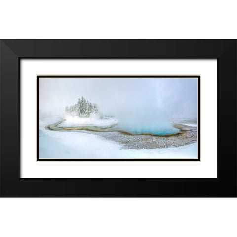 A Little Pearl Pond Black Modern Wood Framed Art Print with Double Matting by Mao, Dianne