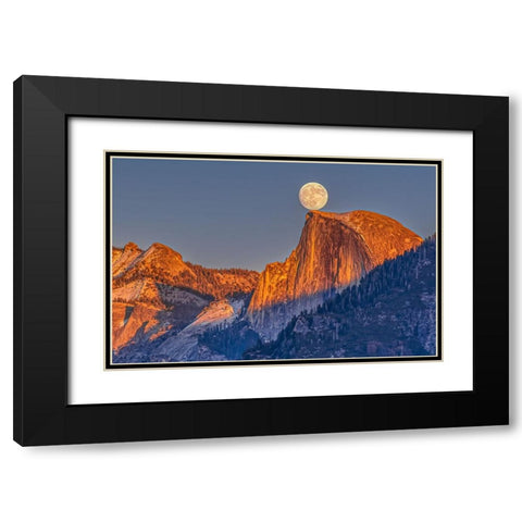 Moonrise Over Half Dome Black Modern Wood Framed Art Print with Double Matting by Lin, Ning