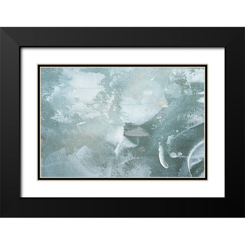 Green And White Acrylic No 3 Black Modern Wood Framed Art Print with Double Matting by Uplusmestudio