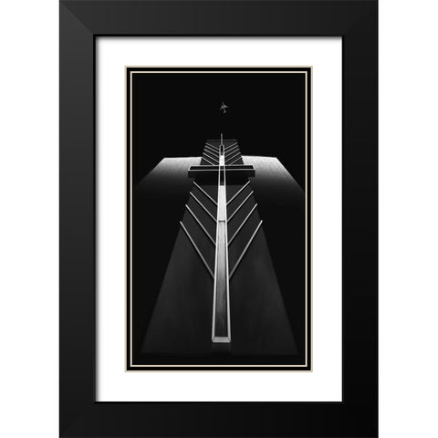 Face Up Black Modern Wood Framed Art Print with Double Matting by And Hongchao, Gu