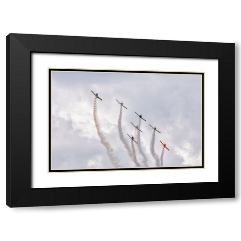 Friends flying. Black Modern Wood Framed Art Print with Double Matting by Londal, Leif