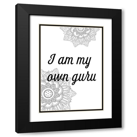 Guru Black Modern Wood Framed Art Print with Double Matting by 1x Studio II