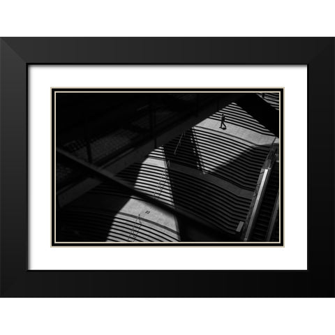Cast A Shadow Black Modern Wood Framed Art Print with Double Matting by Hata, Satoshi