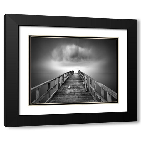 Ancient Pier Of Sassnitz Black Modern Wood Framed Art Print with Double Matting by Winkler, Jens