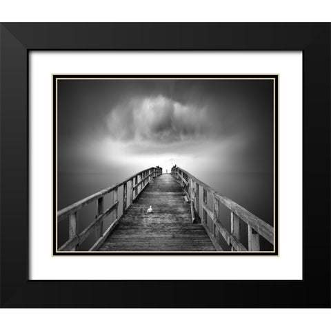 Ancient Pier Of Sassnitz Black Modern Wood Framed Art Print with Double Matting by Winkler, Jens