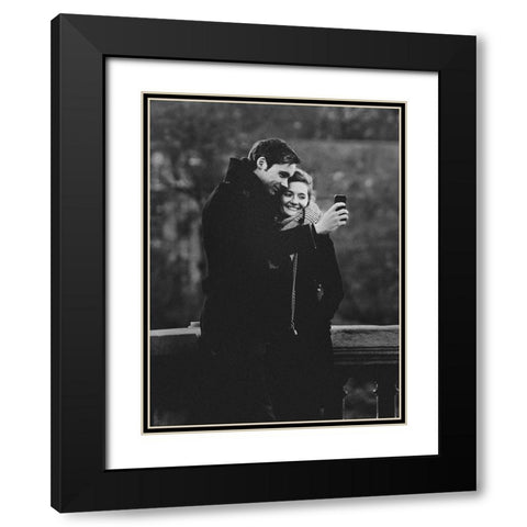 Couple Selfie Black Modern Wood Framed Art Print with Double Matting by Yamamoto, Eiji