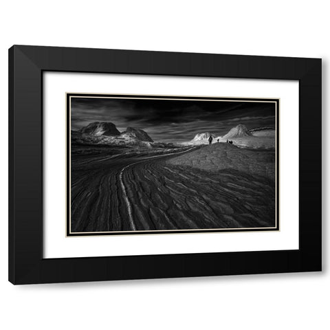 Wcwfwhite Pocket Black Modern Wood Framed Art Print with Double Matting by Zeng, Jiahong